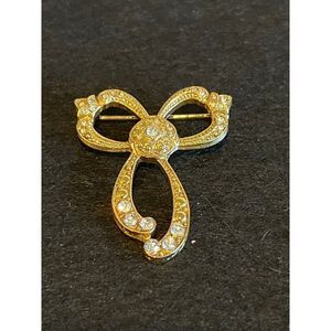 Vintage Bow Brooch w/ Rhinestones. WA126